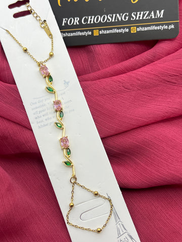 Luxury Tulip Inspired Hand Bracelet – Gold Plated Finish