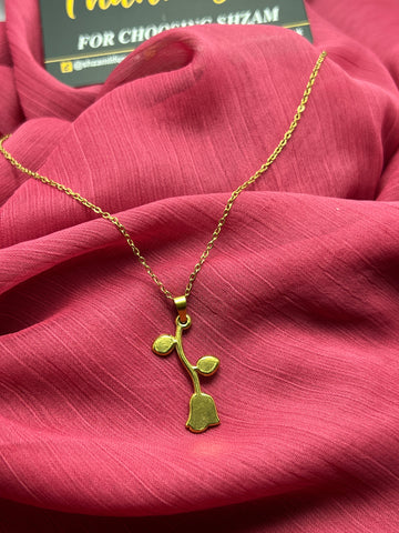 Golden Rose Pendant Neck Chain for Women