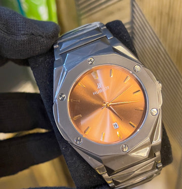Luxury Hublot Style Stainless Steel Quartz Watch for Men