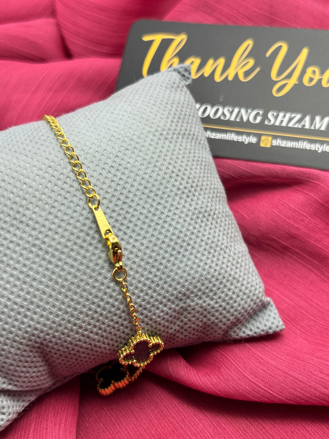 Luxury Clover Charm Gold Plated Adjustable Bracelet
