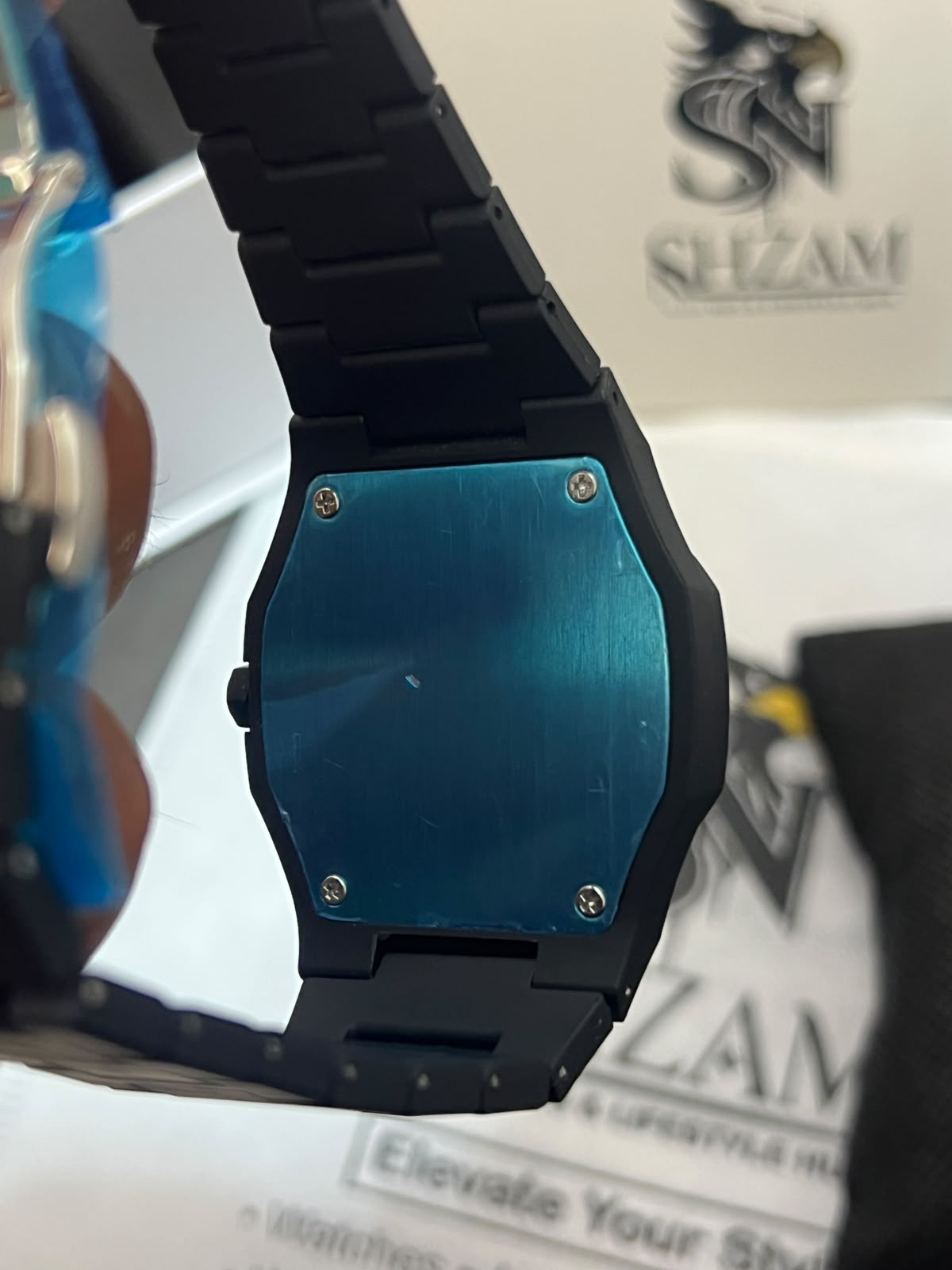 All-Black Arabic Numerals Watch – Women's Dial Close-Up