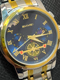 SKMEI 9394 Navy Blue Dial Tourbillon Moon Phase – Front Close-Up