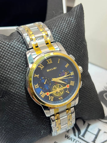 SKMEI 9394 – Full Watch on Display Cushion with Two-Tone Bracelet