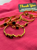 Multiple gold bangles collection