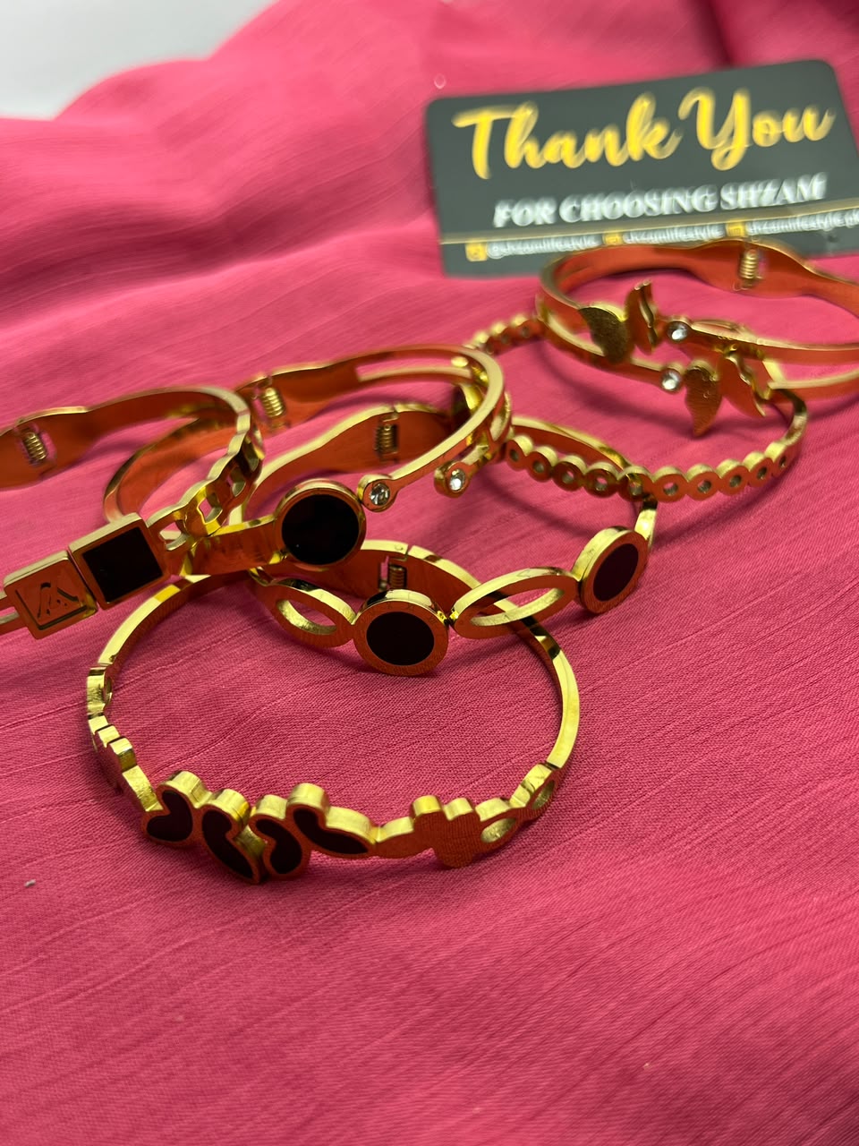 Multiple gold bangles collection