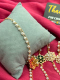 Pearl Crystal Flower Bracelets collection flat lay on red fabric